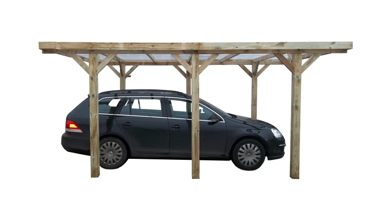 Carport Garagendach 3.04x5.12 m - 15.56 m2 - PVC-Abdeckung 