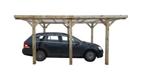 Carport Garagendach 3.04x5.12 m - 15.56 m2 - PVC-Abdeckung 