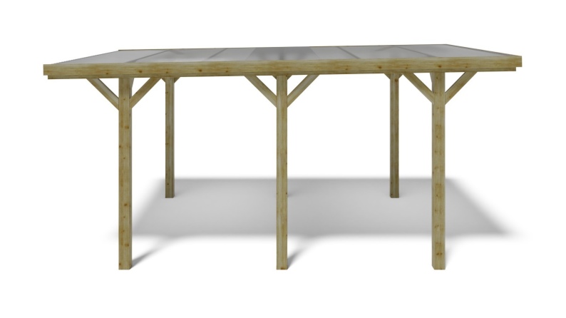 Carport Garagendach 3.04x5.12 m - 15.56 m2 - PVC-Abdeckung 