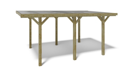 Carport Garagendach 3.04x5.12 m - 15.56 m2 - PVC-Abdeckung 