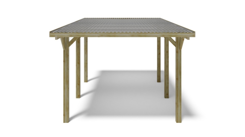 Carport Garagendach 3.04x5.12 m - 15.56 m2 - PVC-Abdeckung 