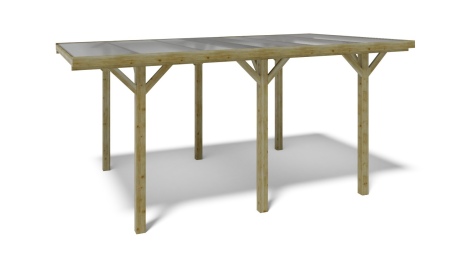 Carport Garagendach 3.04x5.12 m - 15.56 m2 - PVC-Abdeckung 