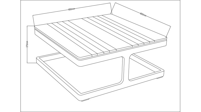 Gartenbank 85x85xH.37 cm