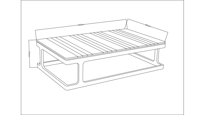 Gartenbank 140x85xH.37 cm