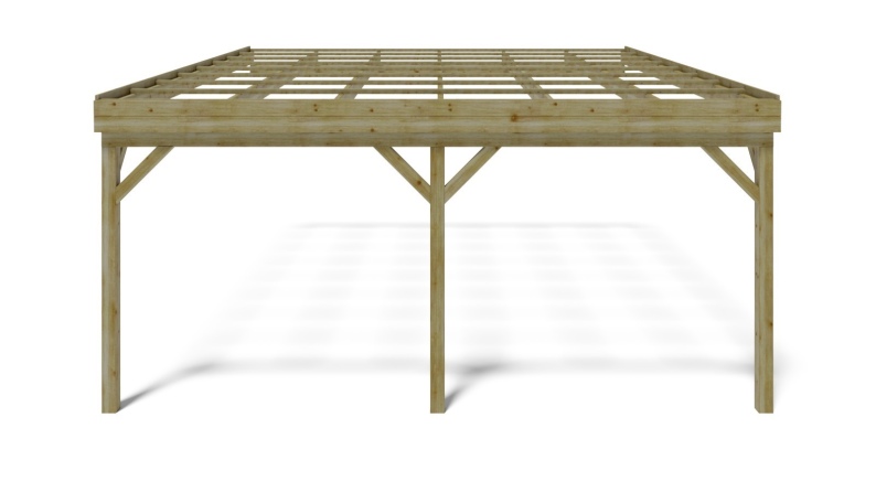 Carport Garagendach 5.8x5.06 m - 29 m2 - an der Hauswand montiert 