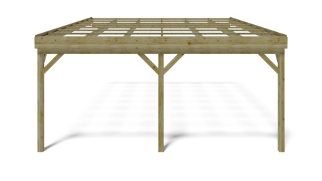 Carport Garagendach 5.8x5.06 m - 29 m2 - an der Hauswand montiert 