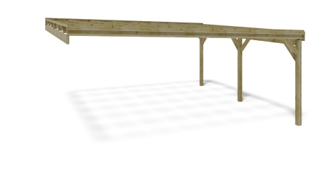 Carport Garagendach 5.8x5.06 m - 29 m2 - an der Hauswand montiert 