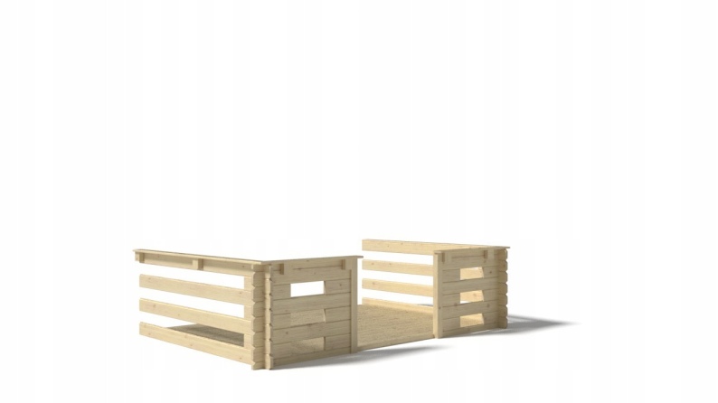 Veranda zum Gartenhaus 3x3m - Farbe Holz