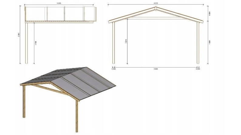 Gartenhaus, Gerätehaus – 4x3 m mit Anbau 4x2.76 m - 24 m²