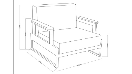 Gartensessel 90x85xH.77 cm