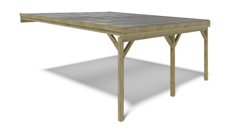 Carport Garagendach 5.8x5.06 m - 29 m2 - PVC-Abdeckung 