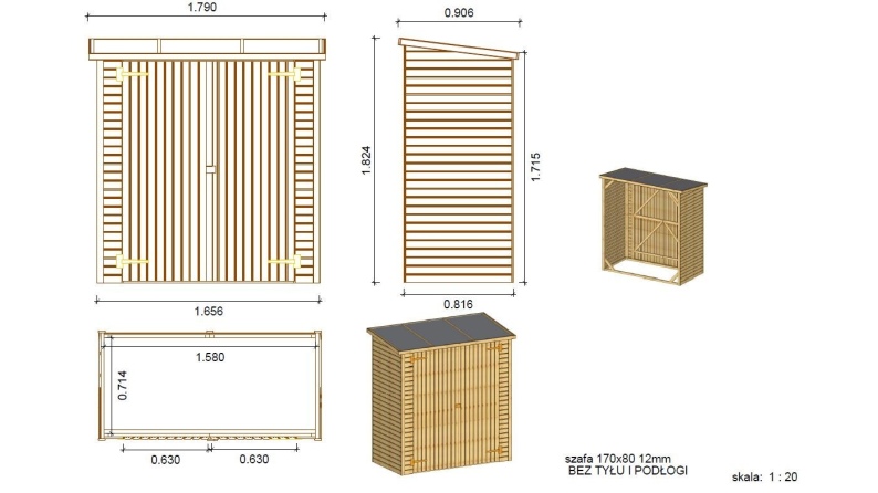 Geräteschrank 1.66x0.82m H.1.86