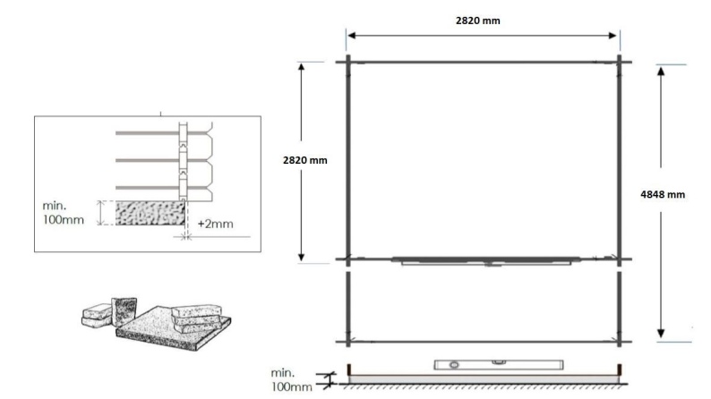Gartenhaus, Gerätehaus – 3x3 m mit Anbau 3x2.76 m - 15 m²