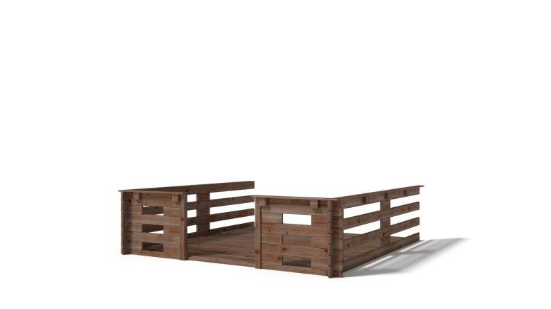 Veranda zum Gartenhaus 3x3m - Farbe  - Imprägniert