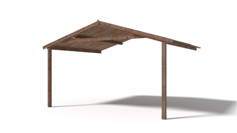 Überdachung für Veranden, Terrassen und Gartenhäuschen 4x3m - Imprägniert 