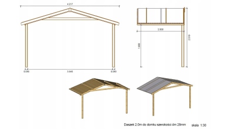Gartenhaus, Gerätehaus – 4x3 m mit Anbau 4x2.76 m - 20 m²