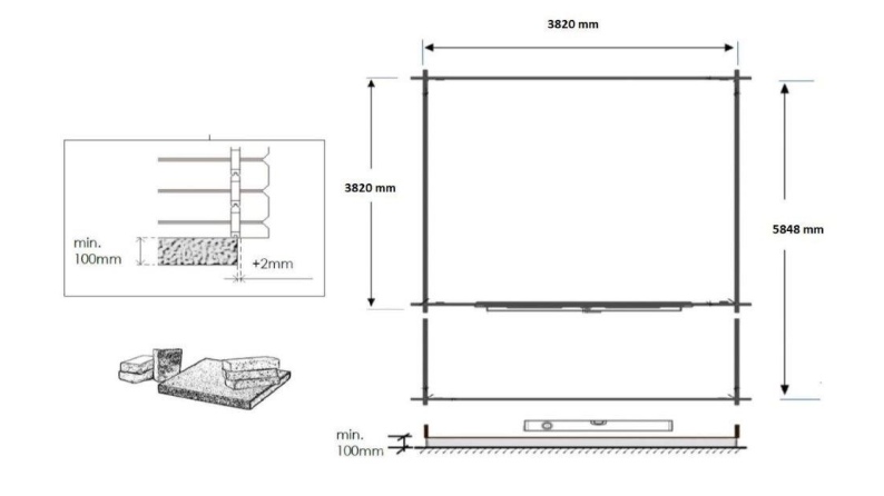 Gartenhaus, Gerätehaus – 4x4 m mit Anbau 4x3.76 m - 24 m²