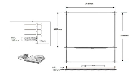 Gartenhaus, Gerätehaus – 4x4 m mit Anbau 4x3.76 m - 24 m²