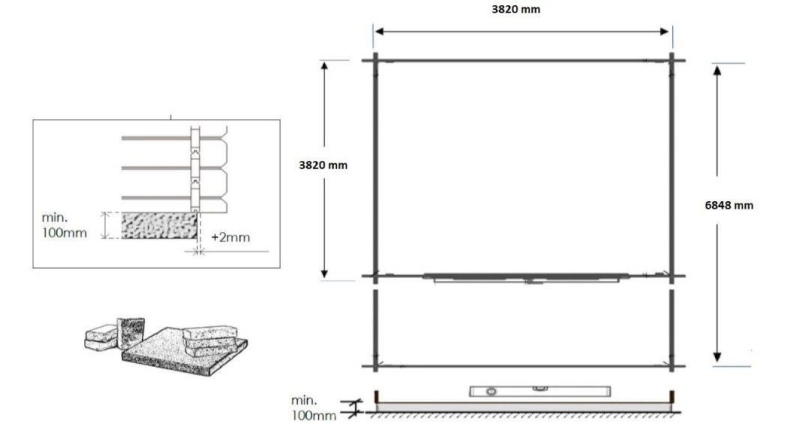 Gartenhaus, Gerätehaus – 4x4 m mit Anbau 4x3.76 m - 28 m²