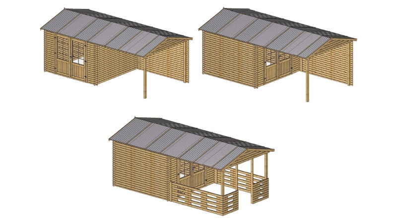 Gartenhaus, Gerätehaus 18.52m2 - 5.7x2.95m - 24mm - Imprägniert