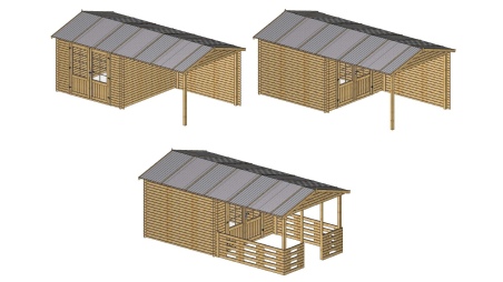 Gartenhaus, Gerätehaus 18.52m2 - 5.7x2.95m - 24mm - Imprägniert