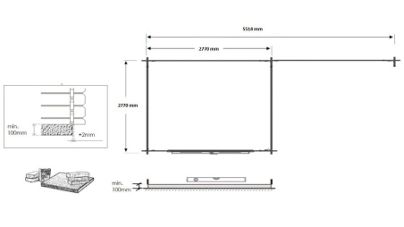 Gartenhaus, Gerätehaus 18.52m2 - 5.7x2.95m - 24mm - Imprägniert