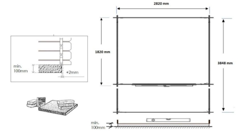 Gartenhaus, Gerätehaus – 3x2 m mit Anbau 3x1.76 m - 12 m²
