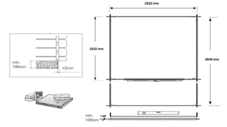 Gartenhaus, Gerätehaus – 3x2 m mit Anbau 3x1.76 m - 12 m²