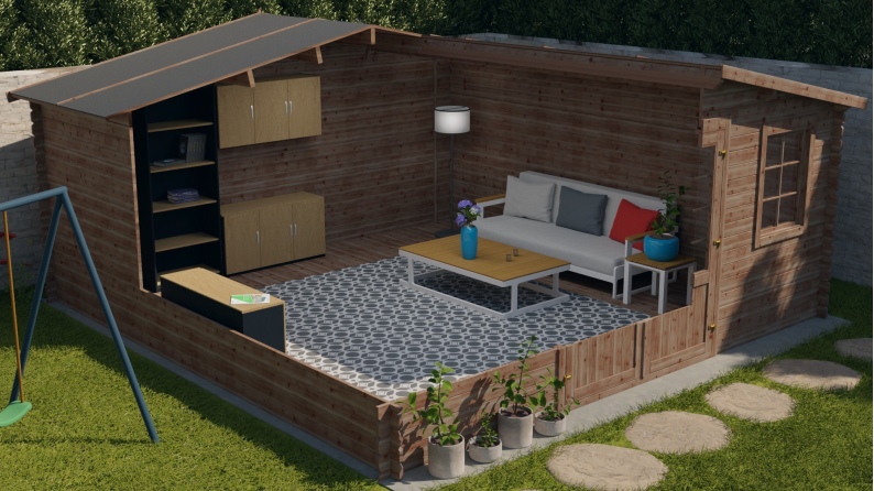 Gartenhaus, Gerätehaus 25m2 - 5x5m - 28mm - Imprägniert