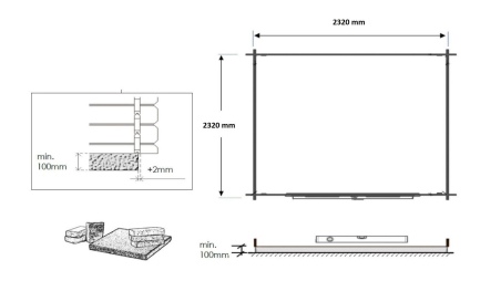 Gartenhaus, Gerätehaus 6.25m2 - 2.5x2.5m - 28mm