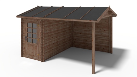 Überdachung für Veranden, Terrassen und Gartenhäuschen 3x2.5m - Imprägniert 