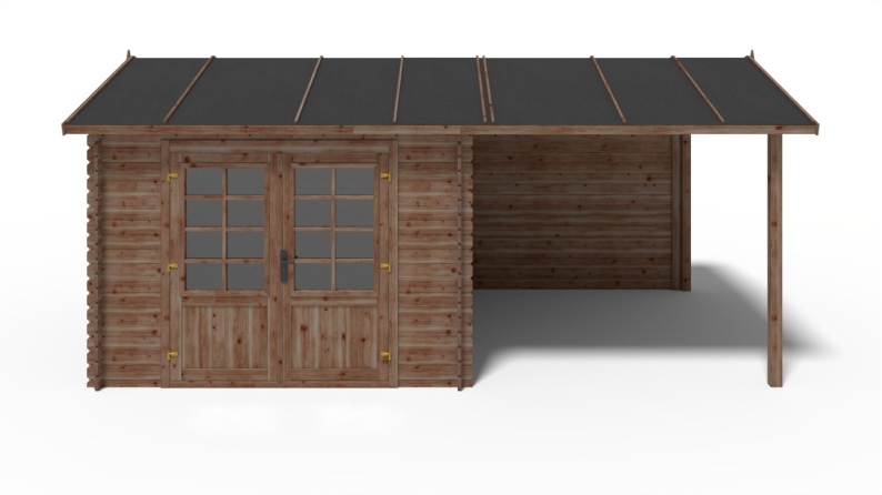 Überdachung für Veranden, Terrassen und Gartenhäuschen 3x2.5m - Imprägniert 