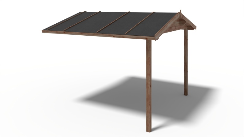 Überdachung für Veranden, Terrassen und Gartenhäuschen 3x3m - Imprägniert 