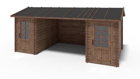 Überdachung für Veranden, Terrassen und Gartenhäuschen 3x3m - Imprägniert 