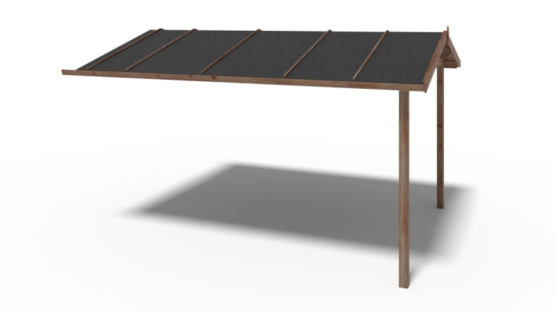 Überdachung für Veranden, Terrassen und Gartenhäuschen 3x4m - Imprägniert 