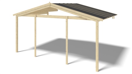 Überdachung für Veranden, Terrassen und Gartenhäuschen - 5x3m