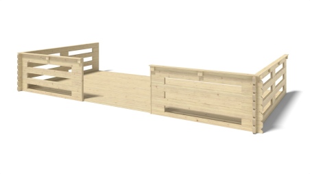 Veranda zum Gartenhaus 6x3m - Farbe Holz