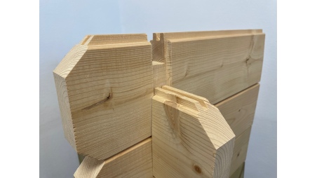 Veranda zum Gartenhaus 6x3m - Farbe Holz