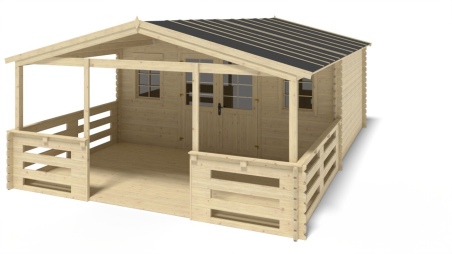 Gartenhaus, Gerätehaus – 5x4 m mit Anbau 5x3.72 m - 35 m²