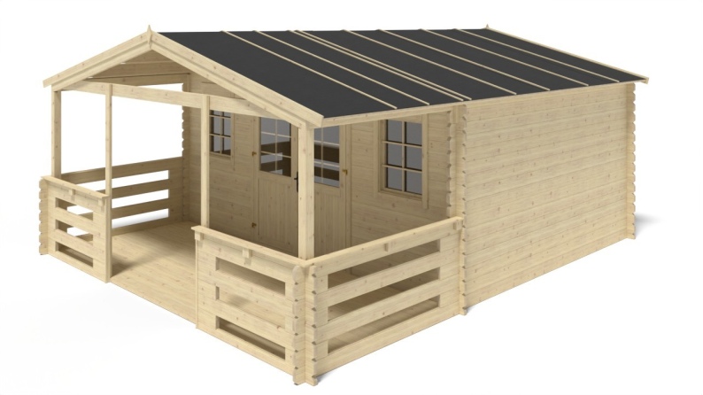 Gartenhaus, Gerätehaus – 5x4 m mit Anbau 5x3.72 m - 30 m²