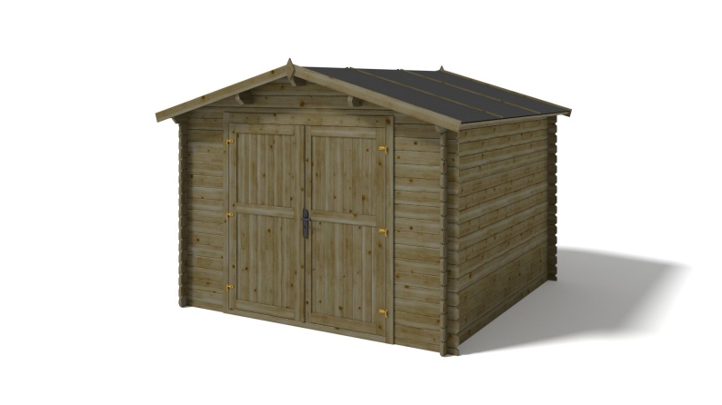 Gartenhaus, Gerätehaus 9m2 - 3x3m - 28mm - Imprägniert
