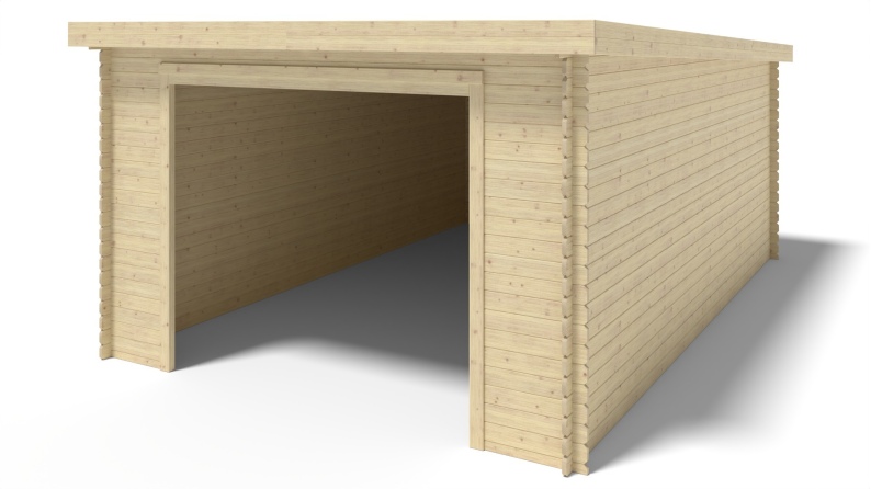 Autogarage aus Holz - 24m2 - 4x6m - 28mm