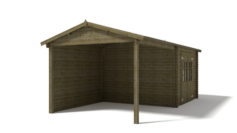 Gartenhaus, Gerätehaus 18m2 - 5.79x3m - 28mm - Imprägniert