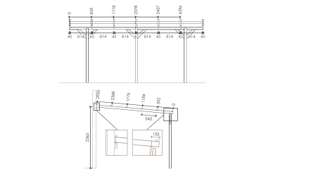 Carport Garagendach 3x5.24 m - 15 m2 - an der Hauswand montiert 