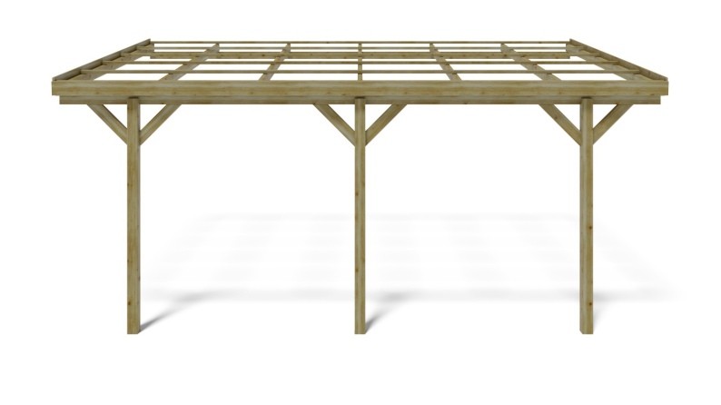 Carport Garagendach 3x5.24 m - 15 m2 - an der Hauswand montiert 