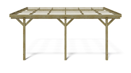 Carport Garagendach 3x5.24 m - 15 m2 - an der Hauswand montiert 