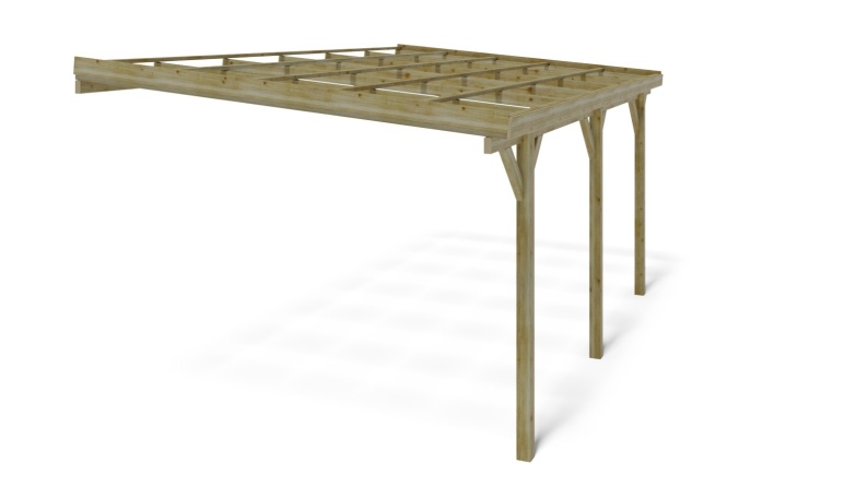 Carport Garagendach 3x5.24 m - 15 m2 - an der Hauswand montiert 