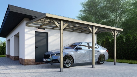 Carport Garagendach 3x5.24 m - 15 m2 - PVC-Abdeckung 