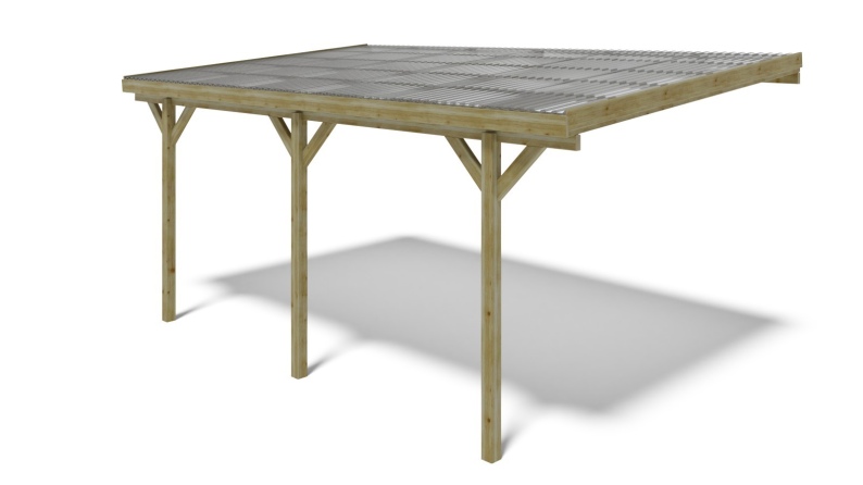 Carport Garagendach 3x5.24 m - 15 m2 - PVC-Abdeckung 