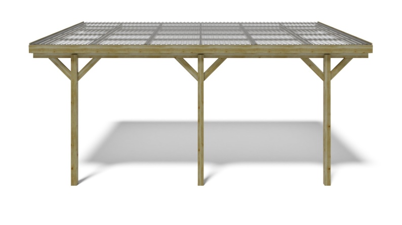 Carport Garagendach 3x5.24 m - 15 m2 - PVC-Abdeckung 